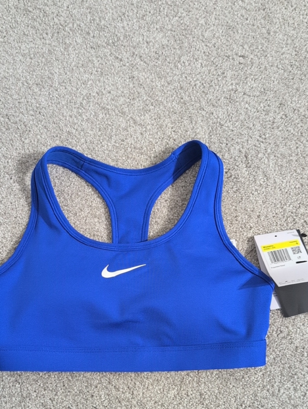 Nike Royal Blue Racerback Sports Bra with White Swoosh